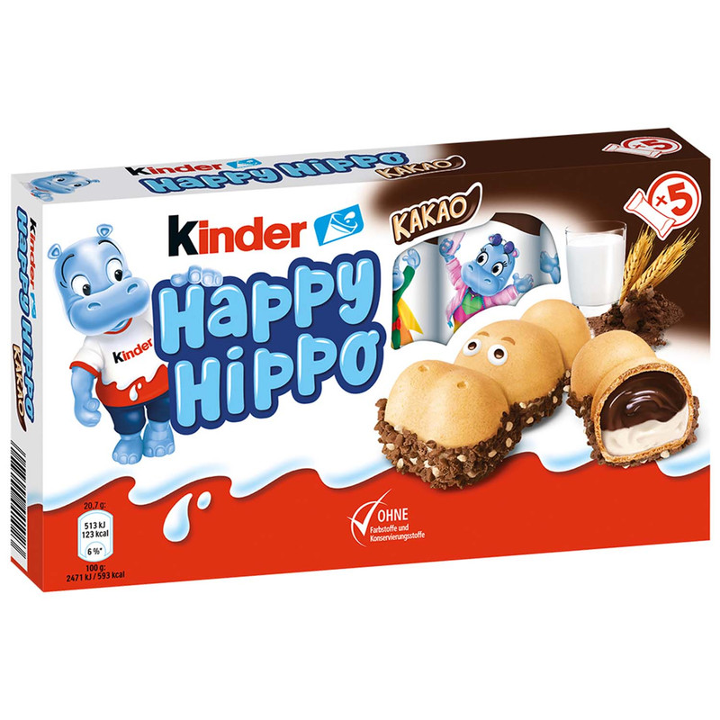 بیسکویت کیندر happy hippo بسته 5 عددی